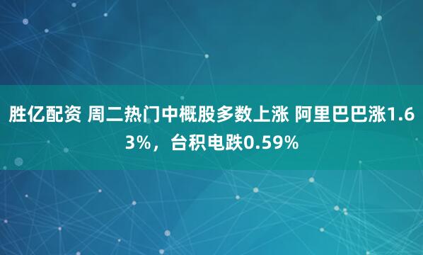 胜亿配资 周二热门中概股多数上涨 阿里巴巴涨1.63%,台积电跌0.59%