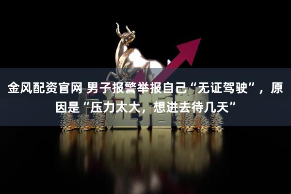 金风配资官网 男子报警举报自己“无证驾驶”，原因是“压力太大，想进去待几天”