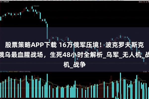 股票策略APP下载 16万俄军压境！波克罗夫斯克：俄乌最血腥战场，生死48小时全解析_乌军_无人机_战争